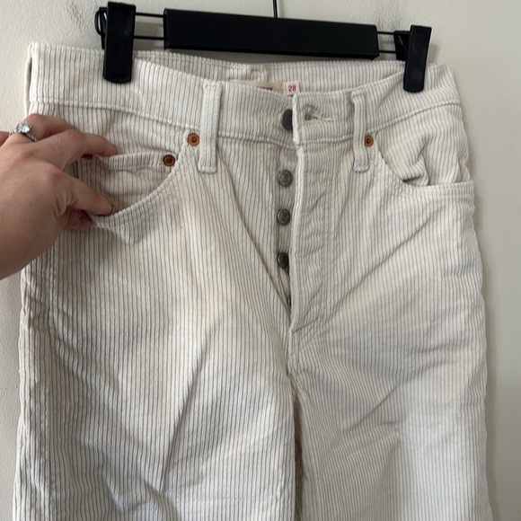 Levi’s Ribcage Straight Ankle High Rise Corduroy Pant Cream Size 28 - Picture 7 of 12